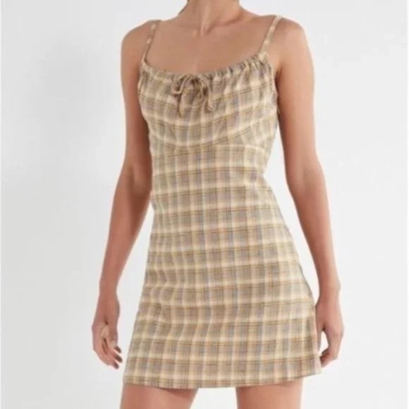 Urban Outfitters Dresses & Skirts - Cute Yellow/Gray Plaid Urban Outfitters Dress